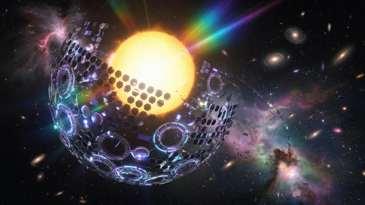 Dyson swarm around a star — Type II civilization